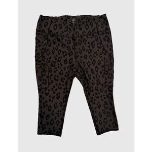 Happy Camper by Torrid Brown Leopard Leggings Pants Plus Size 3 Pockets Stretch